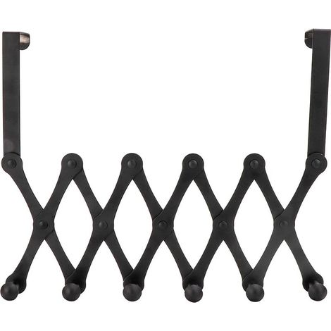 Crochets de porte en acier inoxydable, support télescopique pliable pour chapeau et sac à dos, support suspendu pour salon et chambre à coucher 6 (1/5)
