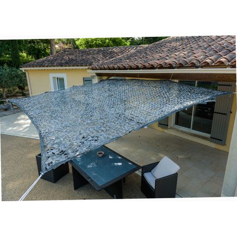 Werka Pro – Toile d'ombrage ajourée grise 120 g/m² 3 x 4m – Traitement anti-UV – Imputrescible – Anneaux en métal chromés