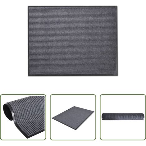 vidaXL Paillasson anti-humidité - Tapis d'entrée gris 90 x 120 cm PVC (1/5)