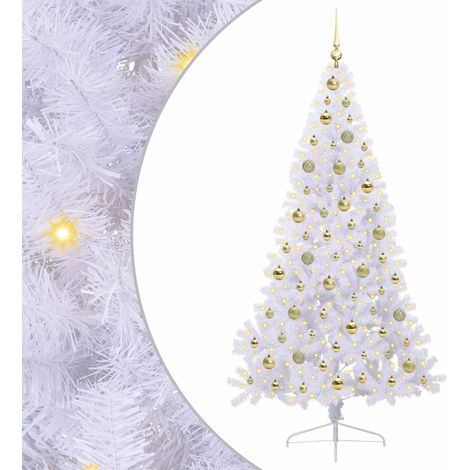 Sapin de Noël artificiel avec 300 LED Blanc 180 cm PVC et Acier CFW410822 (1/5)