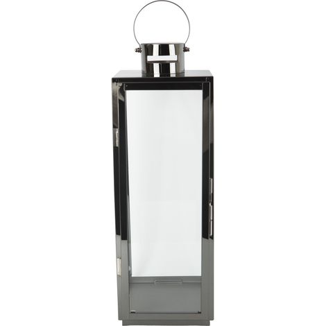 TrendLine Deko Laterne Edelstahl 13,5 x 14,5 x 40 cm schwarz