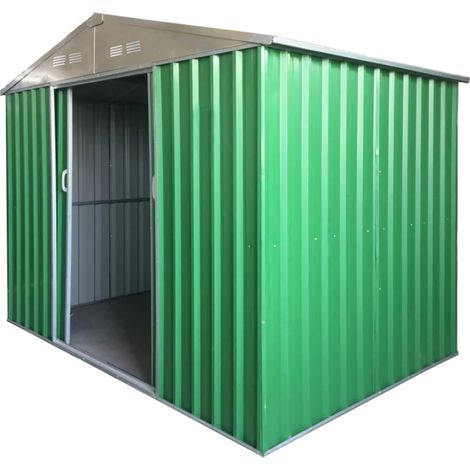 casetta da esterno in lamiera zincata domus "s" verde con porte scorrevoli 187x131x194 cm (1/6)