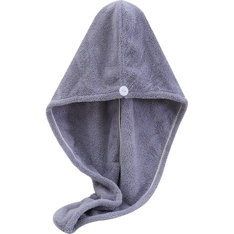 Serviette en microfibre pour cheveux bouclés à séchage rapide pour femmes, cheveux mouillés - gris (1/5)