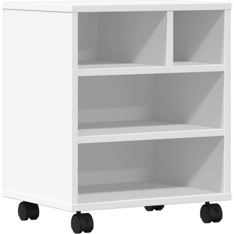 Maison Exclusive - Soporte para impresora con ruedas blanco 41x32
