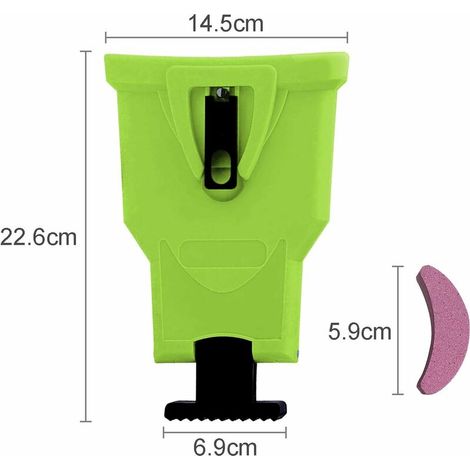 Affuteuse De Chaine pour Tronconneuse,Chaîne de Désherbeur, avec 4 pièces Pierre à Aiguiser Remplaçable (Vert) (1/4)