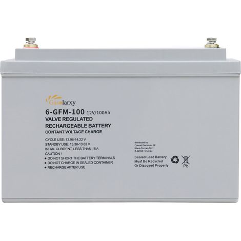Batterie gel VRLA 12V 100Ah – Technologie plomb-gel – Dimensions 340x340x195mm – Haute efficacité et étanchéité fiable - X903472