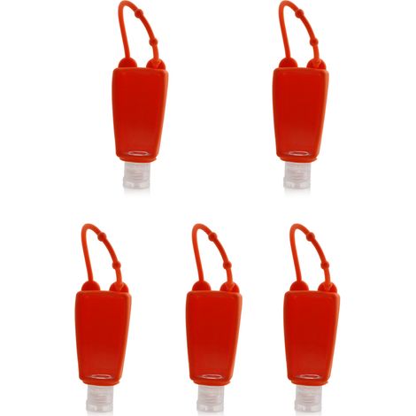 Flacon Distributeur Lotion 30ml - Manchon Silicone Antifuite - Pour Gel Hydroalcoolique Et Shampoing - Lot De 5 Pièces (1/5)