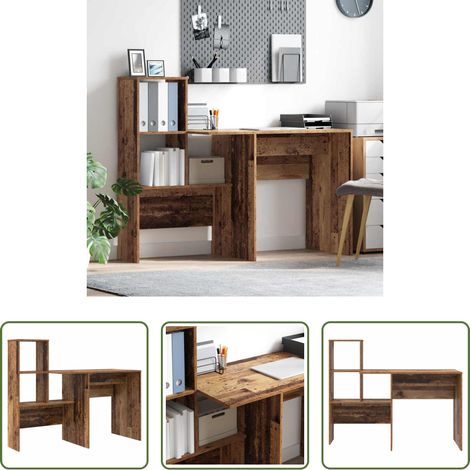 Altholz Schreibtisch - Schreibtisch Altholz 131,5 x 50 x 106,5 cm Holzwerkstoff (1/5)