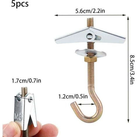 Crochet Plafond,M685mm Crochet Fixation Plafond,Crochet Lustre Plafond(5Pcs)