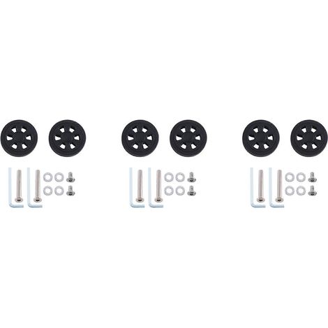 Ersatz-Kofferrollen, 55 mm x 12 mm, verschleißfest und umweltfreundlich, aus schwarzem PU, Set mit 3 Paaren (1/5)