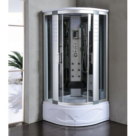 Cabina Doccia Idromassaggio, Sauna Bagno Turco Full Ozonoterapia 90x90cm Sicorage Otopra
