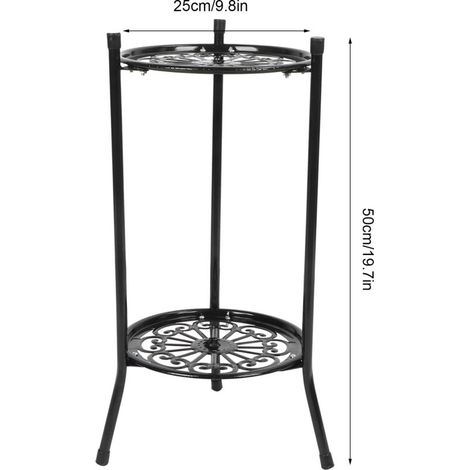Soporte metálico de 2 niveles para plantas Eosnow, soporte para macetas, expositor, decoración del hogar, accesorios de jardín, color negro. (1/3)