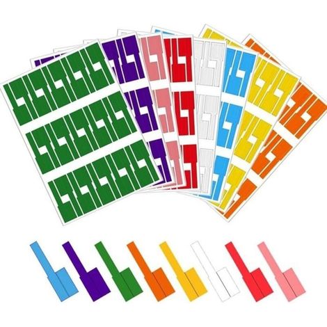 240 waterproof and tear-resistant cable labels for wire and cable identification, 8 colors (1/5)