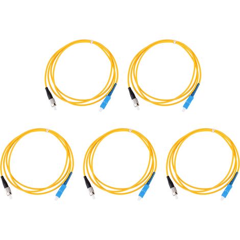 Câble fibre optique 5 pièces, cordon de raccordement SC FC monomode, fibre amorce pour réseau, patch cord 1 m, connecteur fibre optique (1/5)