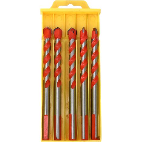 Lot de 5 forets à tête en alliage haute résistance à l'usure pour percer le bois, le béton et les murs (diamètre 10 mm).