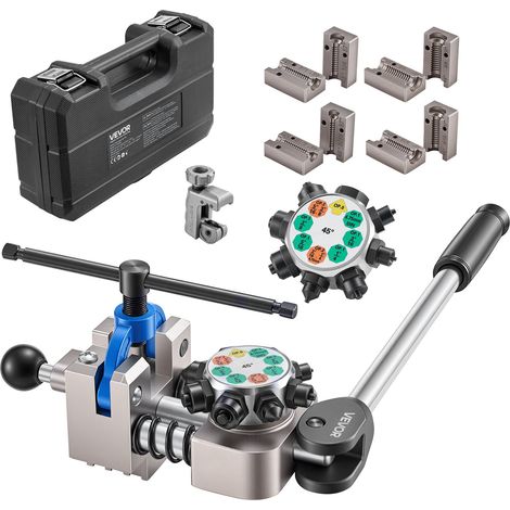 Kit Outils d'Évasement de Tuyaux de Freins 45° Outil de Dudgeonnage pour Conduite de Frein à Bulle pour Réparation de Tubes en Cuivre, Aluminium, Acier Mince 4,76 mm, 6,35 mm, 7,94 mm, 9,52 mm (1/5)