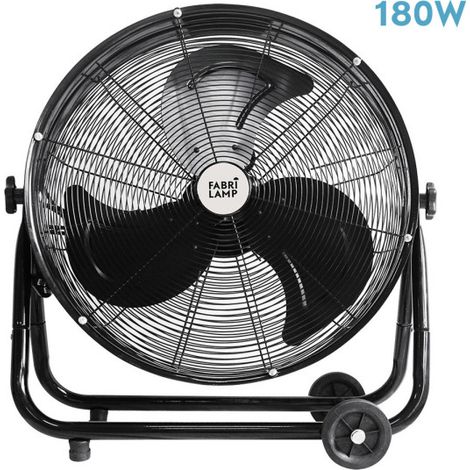 FABRILAMP Poniente Ventilatore Industriale 180w Nero 64d 3 Velocità 67,5x75x41 Cm Orientabile