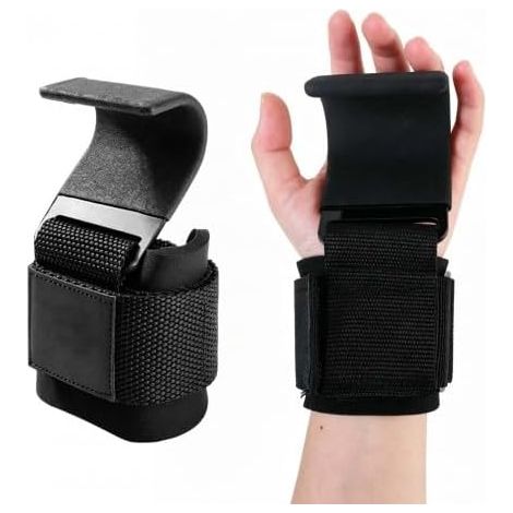 Crochets d'Haltérophilie,Sangle de Tirage Musculation avec Poignées Revêtues de Caoutchouc Antidérapant,8mmNéoprène Rembourré Bande Poignet Musculation pour Homme Femme Soulevé de Terre,Traction etGym (1/5)