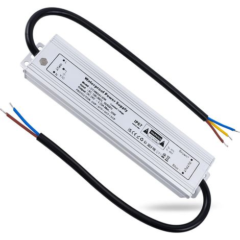 Transformateur 220V 24V 30W Imperméable Alimentation LED Transfo Entrée 100-260V AC Sortie DC 24V 1,25A Driver Tension Constante étanche IP67 Adaptateur Basse Tension pour CCTV Bande (1/5)