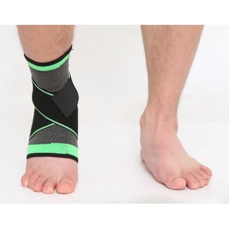 Cheville ajustable - Support et protection de la cheville - Vert/Noir - Taille XL (1/2)