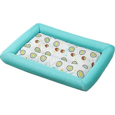 1. Coussin rafraîchissant pour chiot, lit cartoon bleu kiwi, matelas rafraîchissant pour petit et moyen chat, taille M. (1/4)