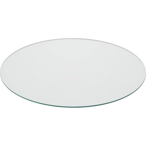1 Plaque Verre Table Ronde Diamètre 90 Cm Épaisseur 8 Mm Transparente Pour Salon Jardin Cheminée