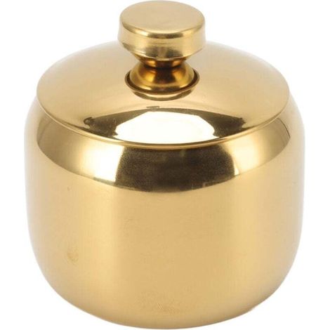 Bol à Sucre doré en Acier Inoxydable Assaisonnement Pot à Condiments Organisateur de Stockage avec Couvercle Pot à Sucre pour épices Sel Sucre Poivre Conteneur (Or) (1/4)