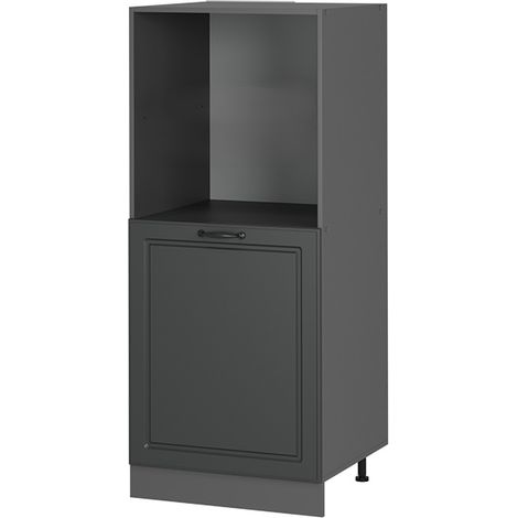 Herdumbauschrank R-Line, Anthrazit Landhaus, 60 cm, Vicco