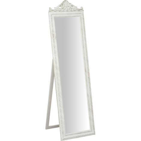 antiqued white finish floor mirror CON GRECA (1/5)