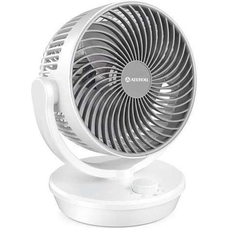 Ventilateur Ultra Silencieux 27,5 cm, Ventilateur de Table Petit Circulateur d'Air 3D Turbo 3 Vitesses, 130° Vertical & 100° Horizontal Oscillant, Silencieux pour Chambre Salon Bureau (1/5)