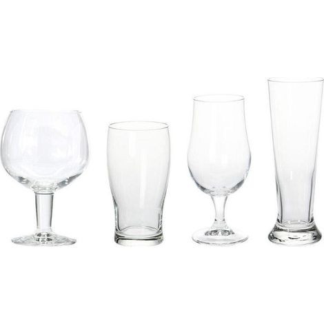 ATMOSFERA vasos &43 copas cerveza vidrio 4 piezas , Vasos &43 3 copas cerveza vidrioPack de 4 vasos de vidrio para cervezaDiferentes formas y capacidades para saborear mejor ca