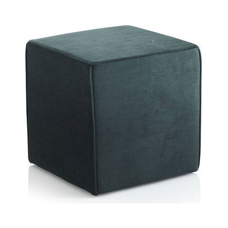 Pouf Imbottita 38x38x38 cm in Velluto Verde