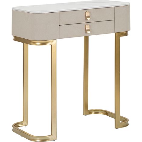 Consola de entrada con 2 cajones y patas doradas 70x40cm Beauty (1/5)