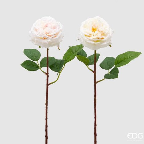 EDG Enzo De Gasperi Rosa Alma Olis 2 Fg Ass. H 48 Cm Pianta Artificiale Bianco Rosa 1 Pz