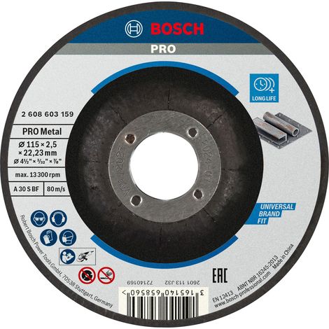 BOSCH Disque à tronçonner Standard for Métal Moyeu déporté - 115 mm - x 1 - 2.5 mm - 22,23 mm