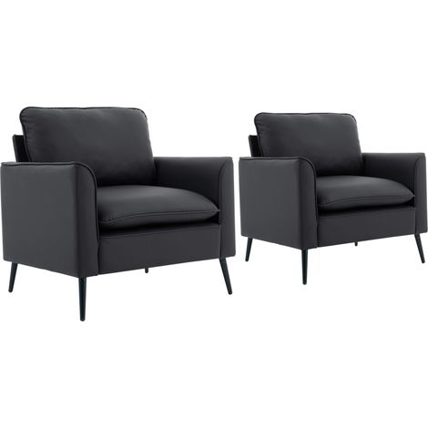 Fauteuil individuel en similicuir résistant aux rayures, style nordique rétro, minimaliste pour salon, balcon ou chambre (1/5)