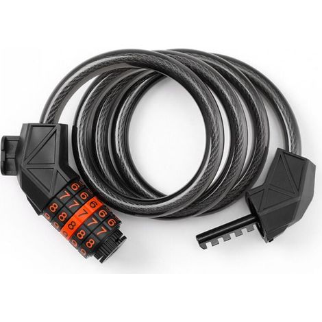 Cadenas antivol pour vélo, longueur de câble 110 cm x 11 mm, avec code intelligent à 5 chiffres, cadenas pour vélo tricycle scooter (1/4)