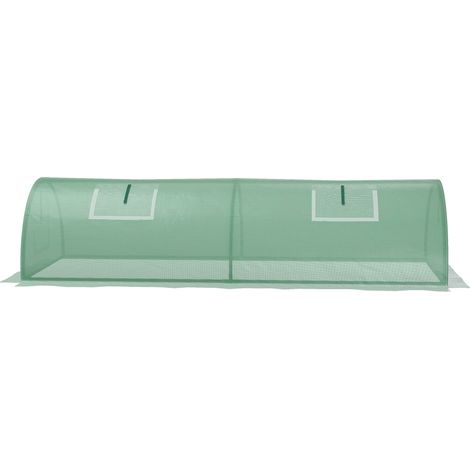 Mini Serre Tunnel en PE Vert avec Fenêtres en Maille, 200 x 80 x 45 cm, Protection UV pour Plantes de Jardin (1/5)