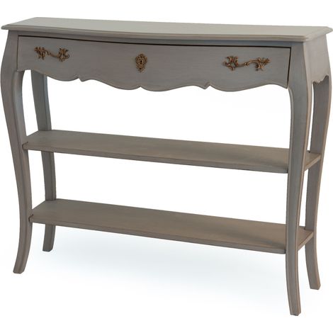 Amadeus - Console 1 tiroir 2 niveaux en bois taupe L110 cm Murano (1/4)