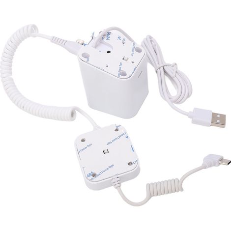 Support antivol avec alarme de sécurité 95-120 dB, charge rapide, fixation par griffe, revêtement antidérapant en silicone pour téléphones portables et tablettes, port USB-C (1/5)