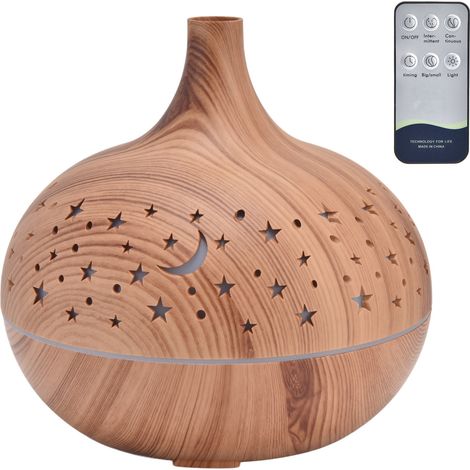 Humidificateur de bureau 400 ml avec veilleuse LED, silencieux (35 dB), arrêt automatique, télécommande et diffuseur d'huiles essentielles pour chambre ou bureau (prise US). (1/5)