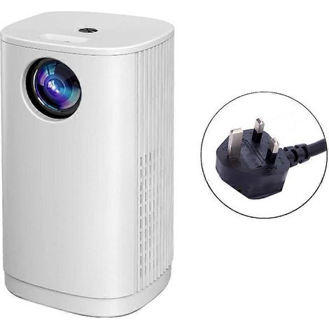 Mini-LED-Projektor T1, tragbar, 480 x 360 Pixel, 1080p, USB-Videoprojektor – UK-Stecker, Weiß