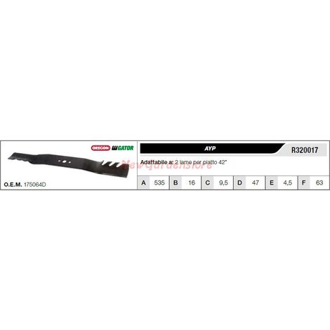 AYP Klinge für Rasentraktor Rasenmäher 2 Klingen flach 42" R320017