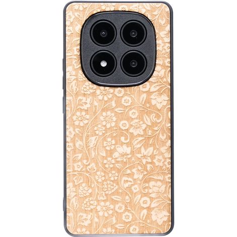 Funda de madera Bewood para Xiaomi Redmi Note 14 Pro Plus 5G FLORES SILVESTRES ANIEGRE (1/5)