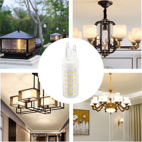 Ampoules LED G9 - Lot de 6 ampoules 77 LED, 9W, 3 couleurs, pour luminaires mural et plafonnier. (1/5)