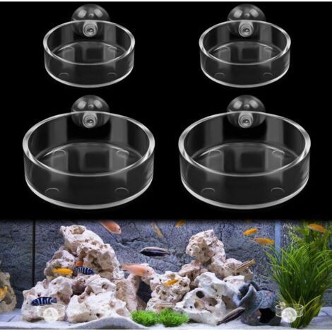 4pcs Acrylic Shrimp Feeder Bowl Aquarium Feeder Bowl Acrylic Feeder Bowl for Shrimp, Fish, Crabs and Other Bottom Fish - Fei Yu (1/4)