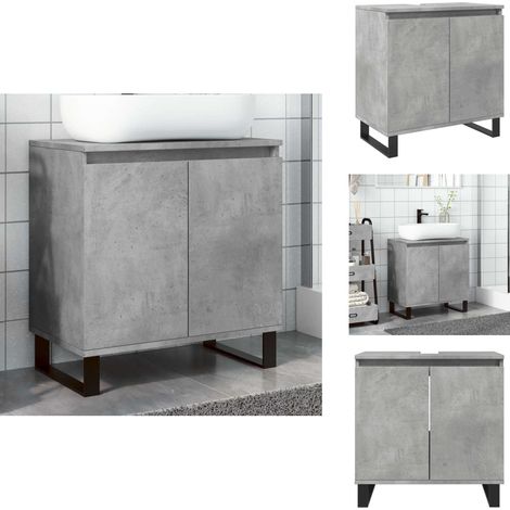Armoire de bain gris béton 58x33x60 cm bois d'ingénierie - Armoire De Salle De Bain - Armoires De Salle De Bain - Armoire - Armoire Pour Salle De Bain (1/5)