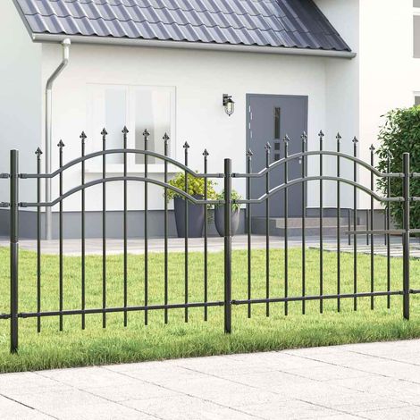Gartenzaun Woerden Grau 240 x 140 cm Pulverbeschichteter Stahl