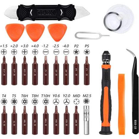 Kit de herramientas de servicio para electrónica de precisión: perfecto para iPhone, Samsung, Huawei y Xiaomi (27 piezas) (1/5)