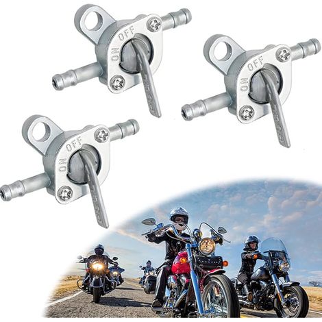 Lot de 3 robinets à essence universels de 6 mm - Robinet Essence 6mm, Commutateur de Carburant Robinet De Bouchon De Carburant Essence Avec Fonction De Verrouillage Pour Cyclomoteurs (1/5)